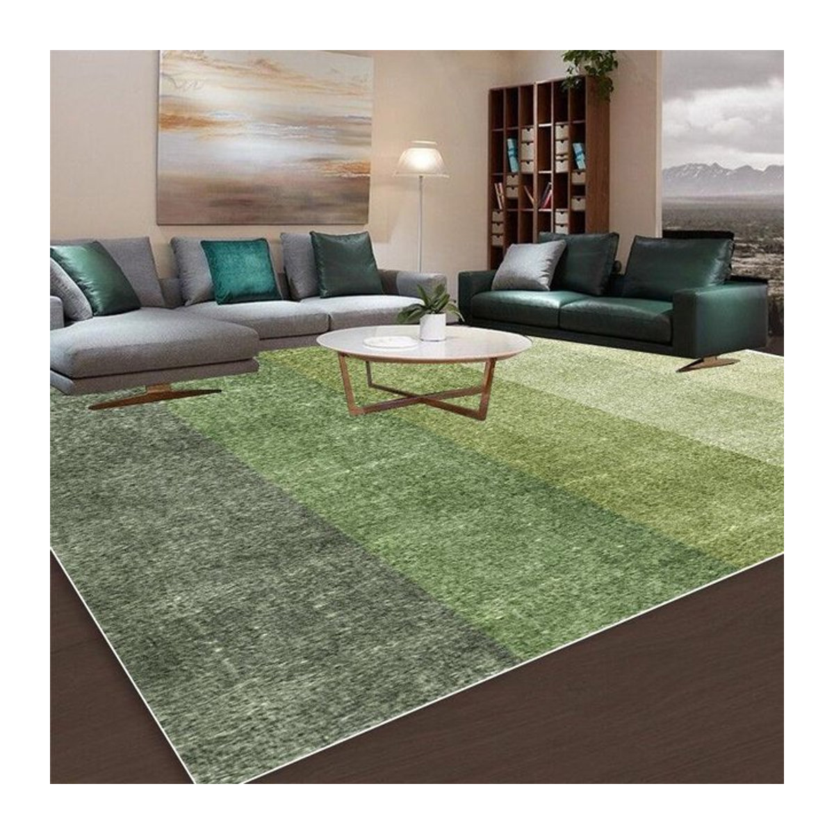 Karpetti Design Teppich in Grün mit abstraktem Muster, rutschfest und waschbar, B/T: 200 x 230 cm - Bild 1