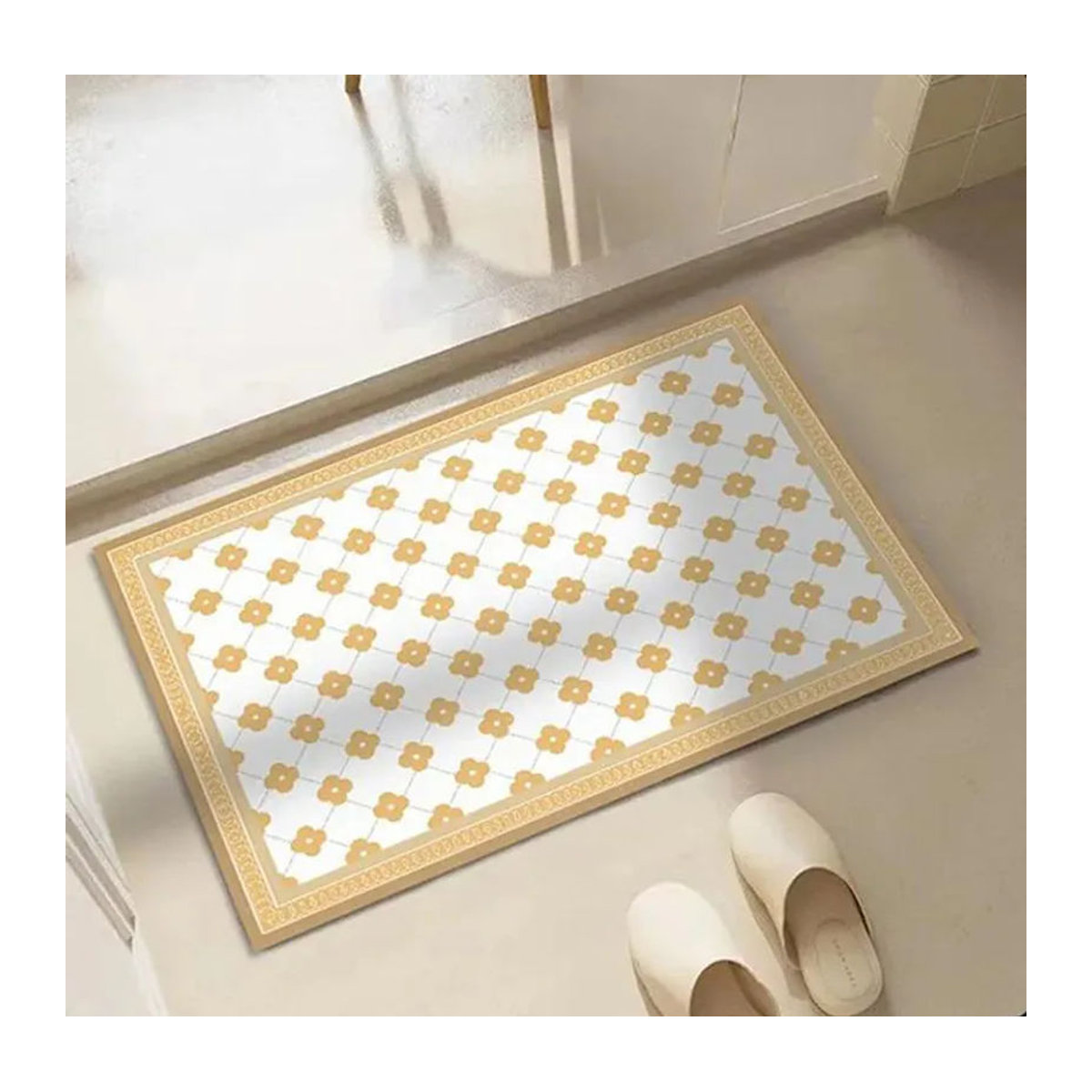 Karpetti Diatomeenerde Fußmatte mit französischem Blumenmuster, wasserdicht und schmutzabweisend für Küche, Eingang oder Badezimmer, B/T: 60 x 40 cm - Bild 2