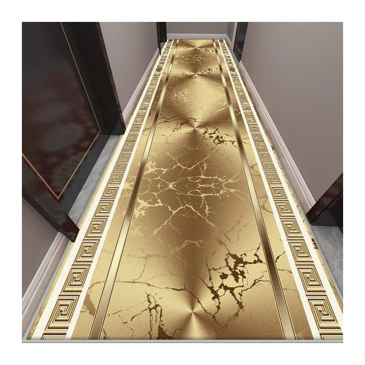 Karpetti Druckteppich Flur Teppich in Gold, rutschfest und leicht zu reinigen, B/T/H: 60 x 200 cm - Bild 1