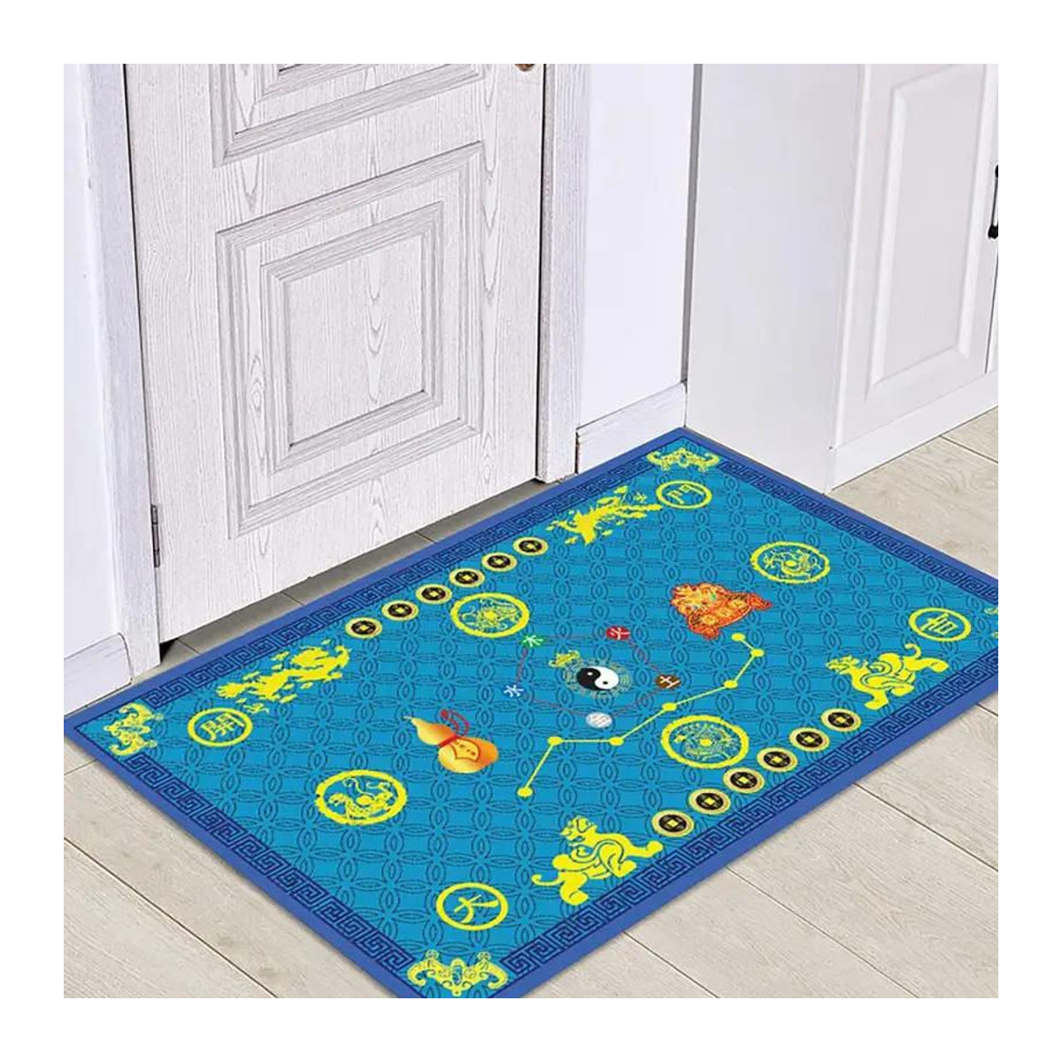 Karpetti Druckteppich Frohes Neues Jahr Willkommen Schmutzabweisende Fußmatte Indoor Multicolor B/B/H: 80 x 50 cm - Bild 2