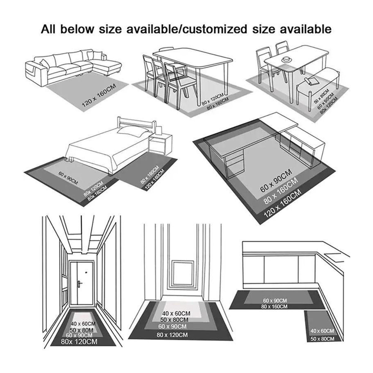 Karpetti Druckteppich Frohes Neues Jahr Willkommen Schmutzabweisende Fußmatte Indoor Multicolor B/B/H: 80 x 50 cm - Bild 3