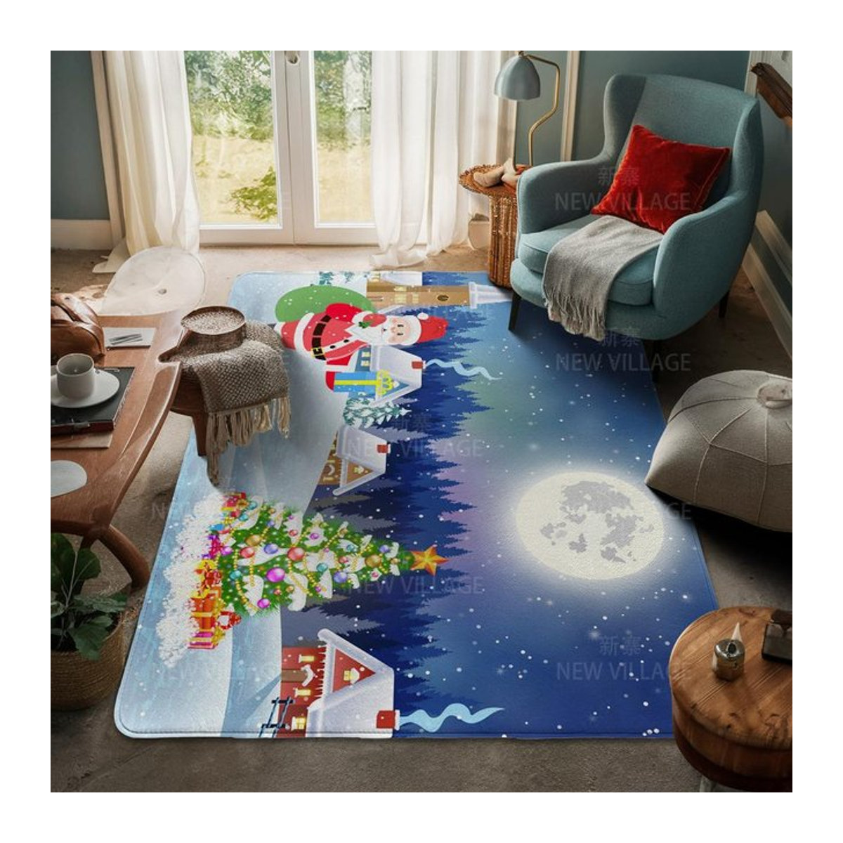 Karpetti Druckteppich Fußmatte für Hauseingang, Bad und Wohnzimmer, Multicolor, B: 60 cm, T: 40 cm - Bild 1
