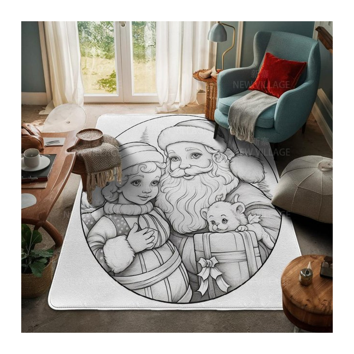 Karpetti Druckteppich Fußmatte für Hauseingang, Bad und Wohnzimmer, Multicolor, B: 60 cm, T: 40 cm - Bild 1