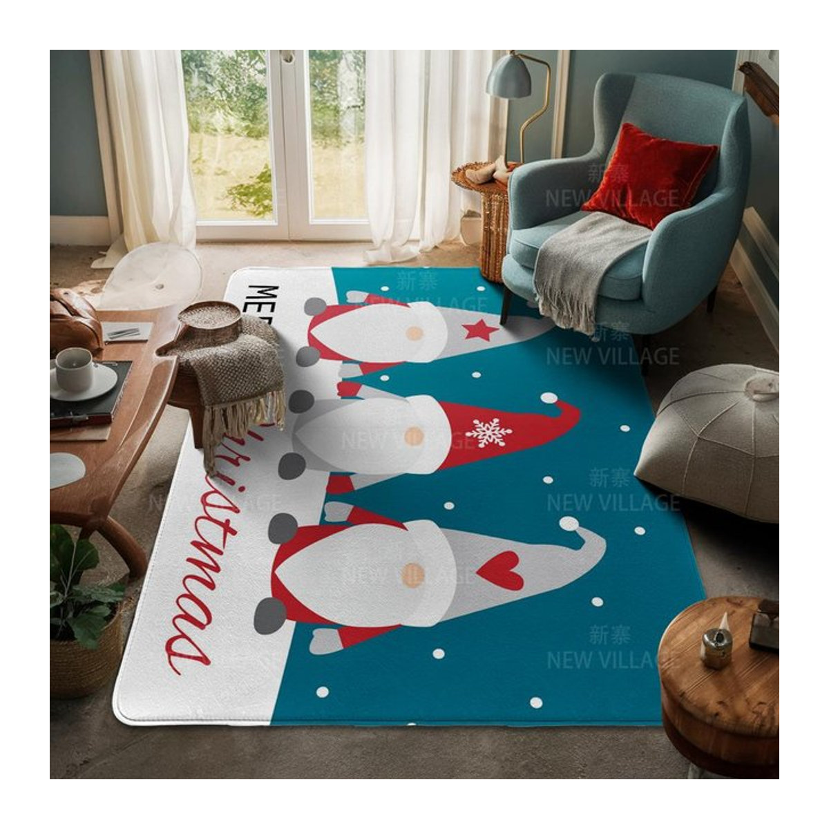 Karpetti Druckteppich Fußmatte für Hauseingang, Bad und Wohnzimmer, rutschfest und wasserabsorbierend, B/T: 60 x 40 cm - Bild 1