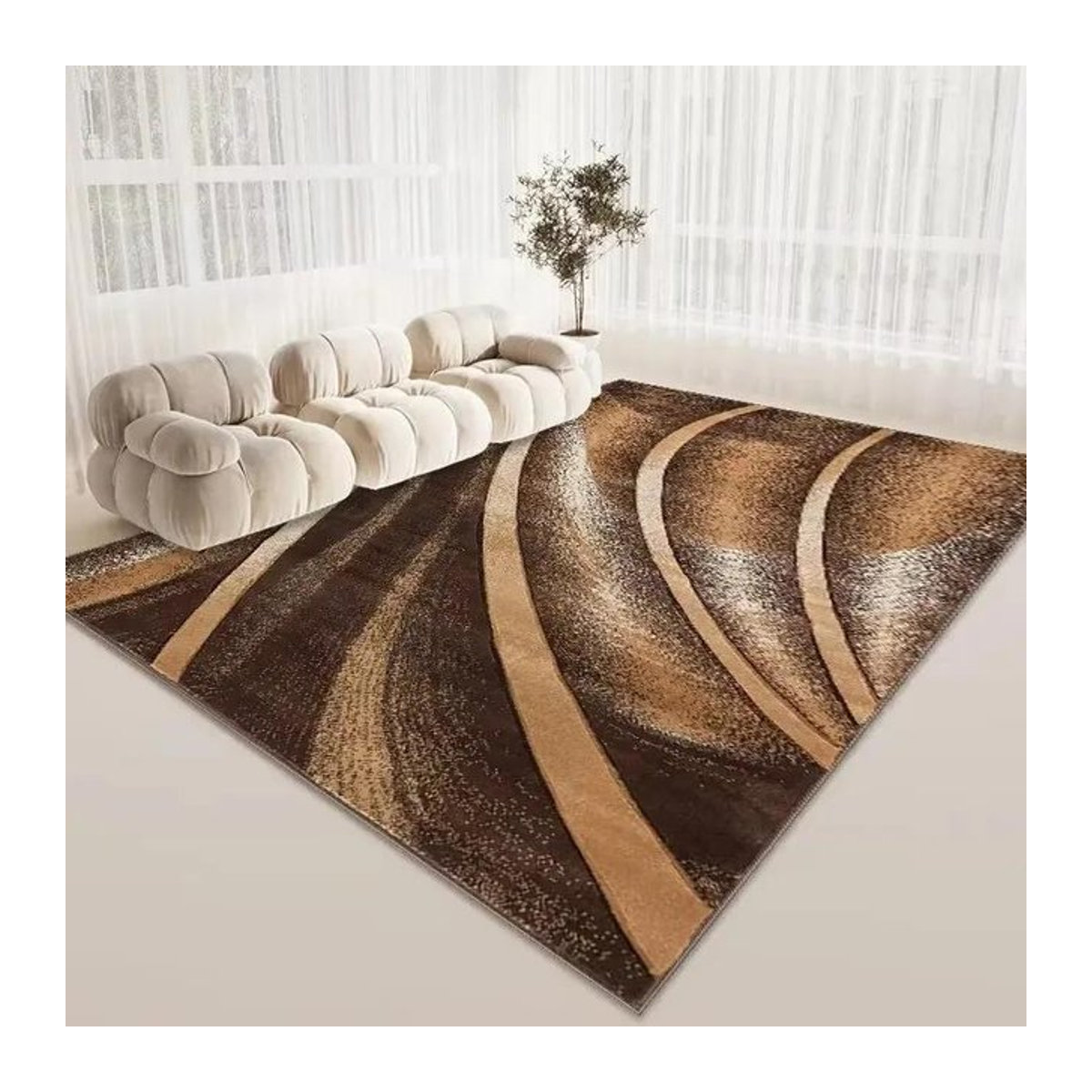 Karpetti Druckteppich in Braun für Wohnzimmer und Schlafzimmer B/B: 80 x 160 cm - Bild 1