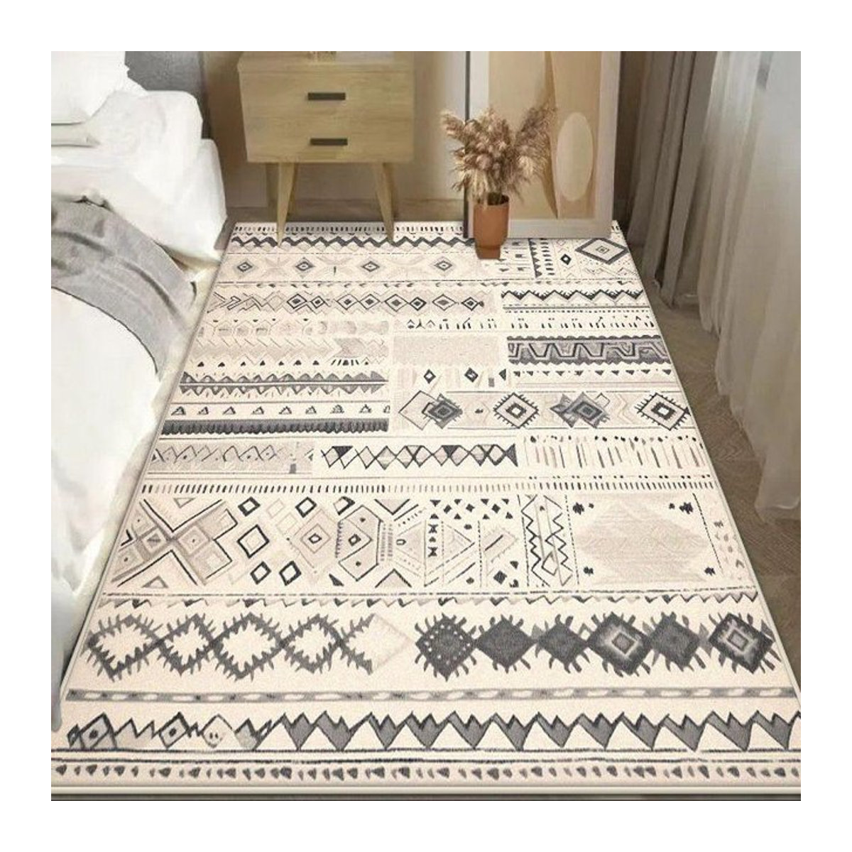 Karpetti Druckteppich in schlichtem Design für Wohnzimmer und Schlafzimmer, rutschfest, B/B/H: 60 x 90 cm - Bild 1