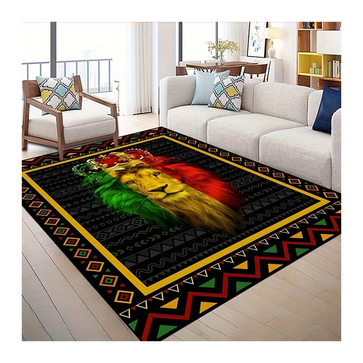 Karpetti Druckteppich König der Löwen Modernes Afrikanisches Tier Motiv Rechteck B/B: 60 cm, T: 40 cm - Bild 2
