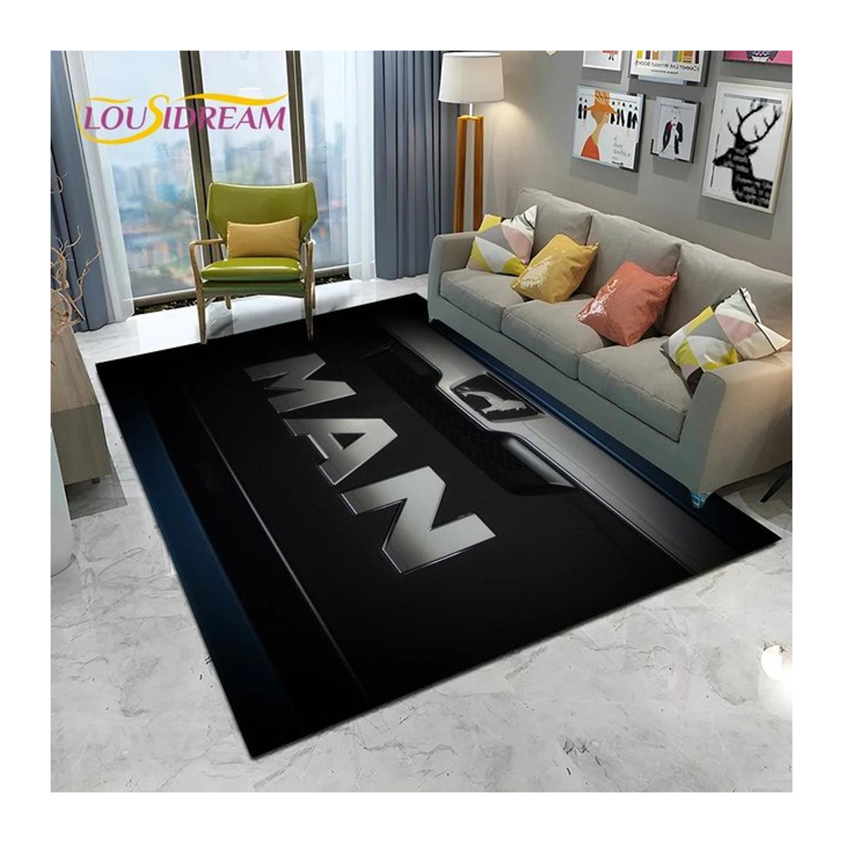 Karpetti Druckteppich MAN Truck Logo Serie für Wohnzimmer, Schlafzimmer oder Kinderzimmer, B/T: 120 x 80 cm - Bild 1
