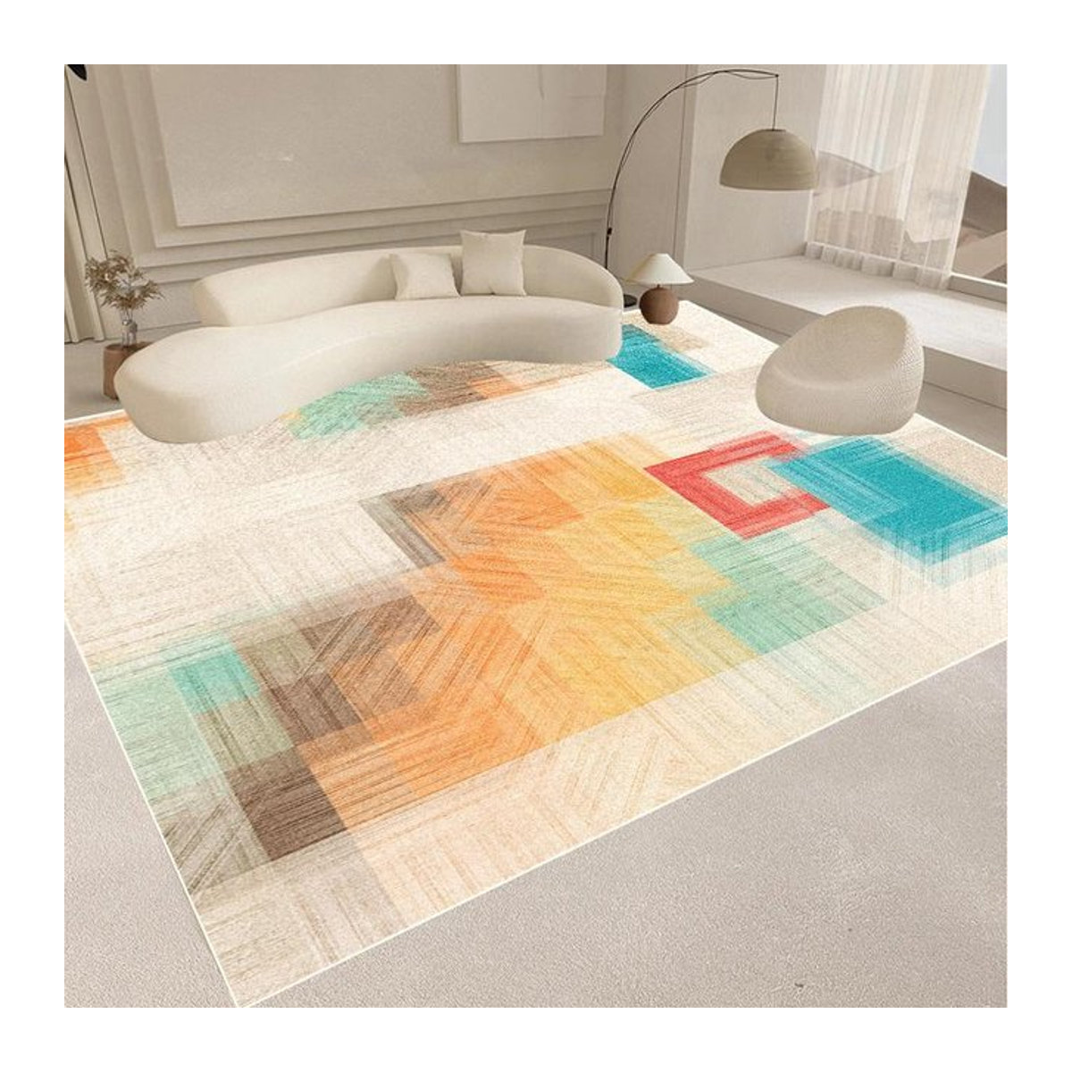 Karpetti Druckteppich mit abstraktem Design für Wohnzimmer und Kinderzimmer, rutschfest und waschbar, B/T: 60 x 90 cm - Bild 1