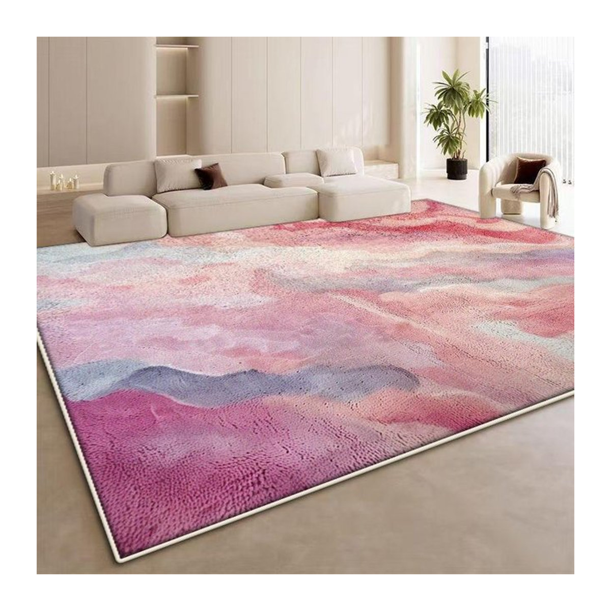 Karpetti Druckteppich mit Farbverlauf, rutschfest und leicht zu reinigen, B/T: 120 x 160 cm - Bild 1