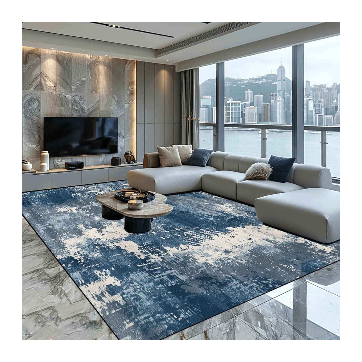 Karpetti Druckteppich Modern Abstrakt aus weichem Flanell, rutschfest, B/B: 140 x 200 cm - Bild 1