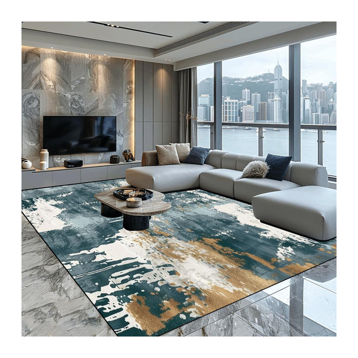 Karpetti Druckteppich Modern Abstrakt aus weichem Flanell, rutschfest, B/B: 140 x 200 cm - Bild 2