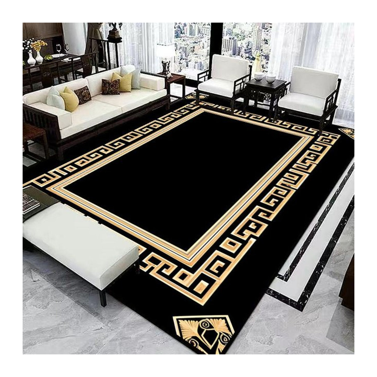 Karpetti Druckteppich Nordischer Licht Luxus Modern Rutschfest für Wohnzimmer und Schlafzimmer B/T: 200 x 300 cm oder 140 x 200 cm - Bild 1