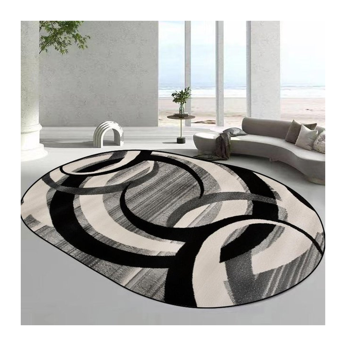 Karpetti Druckteppich Oval Abstraktes Design Waschbar B: 280 cm, T: 180 cm - Bild 1
