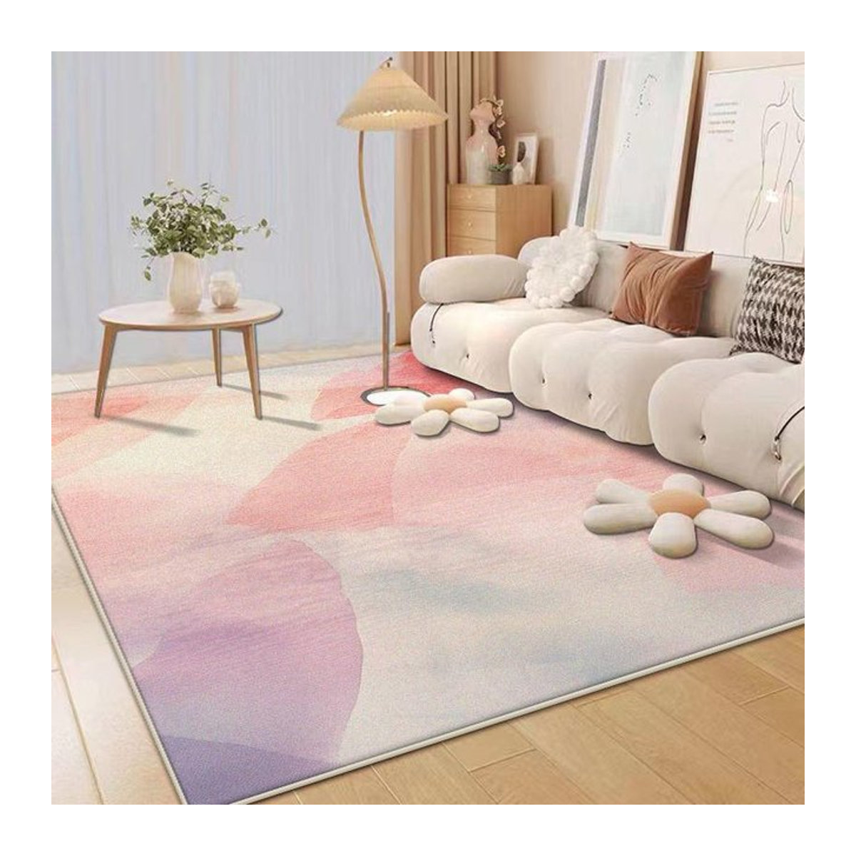 Karpetti Druckteppich Rosa Modernes Design für Wohnzimmer und Schlafzimmer B/T: 100 x 200 cm - Bild 1