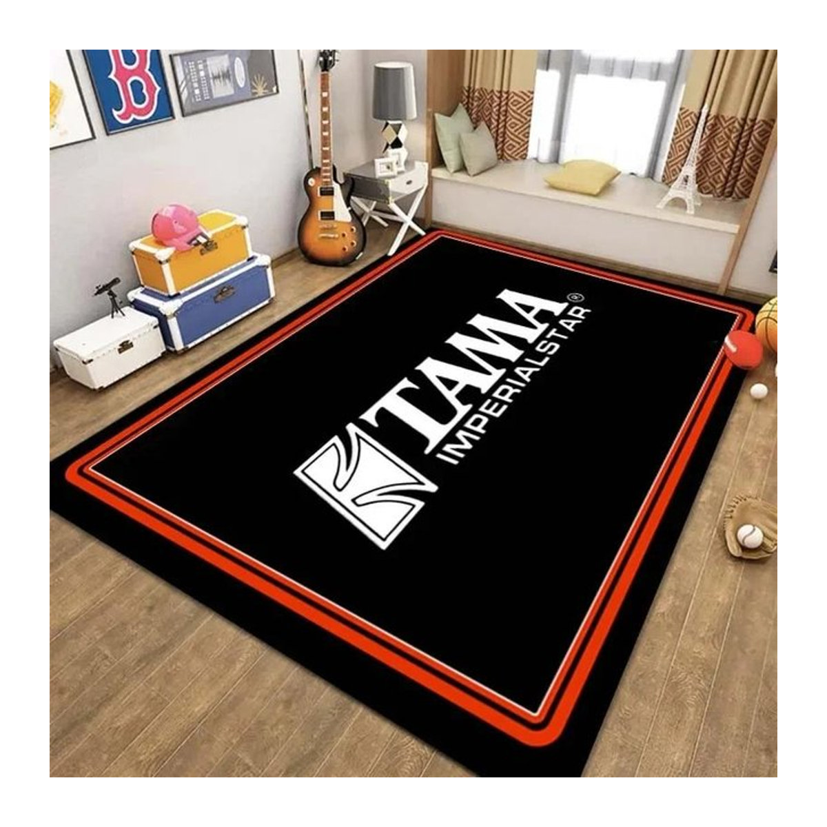 Karpetti Druckteppich Schlagzeug-Print in Schwarz B: 160 cm, T: 120 cm - Bild 1