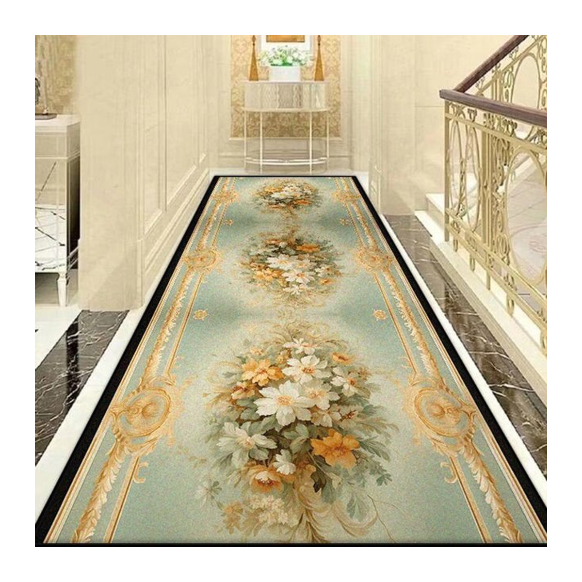 Karpetti Flur Teppich im europäischen Luxus-Stil für Wohnzimmer und Flur B/L: 160 x 200 cm - Bild 1