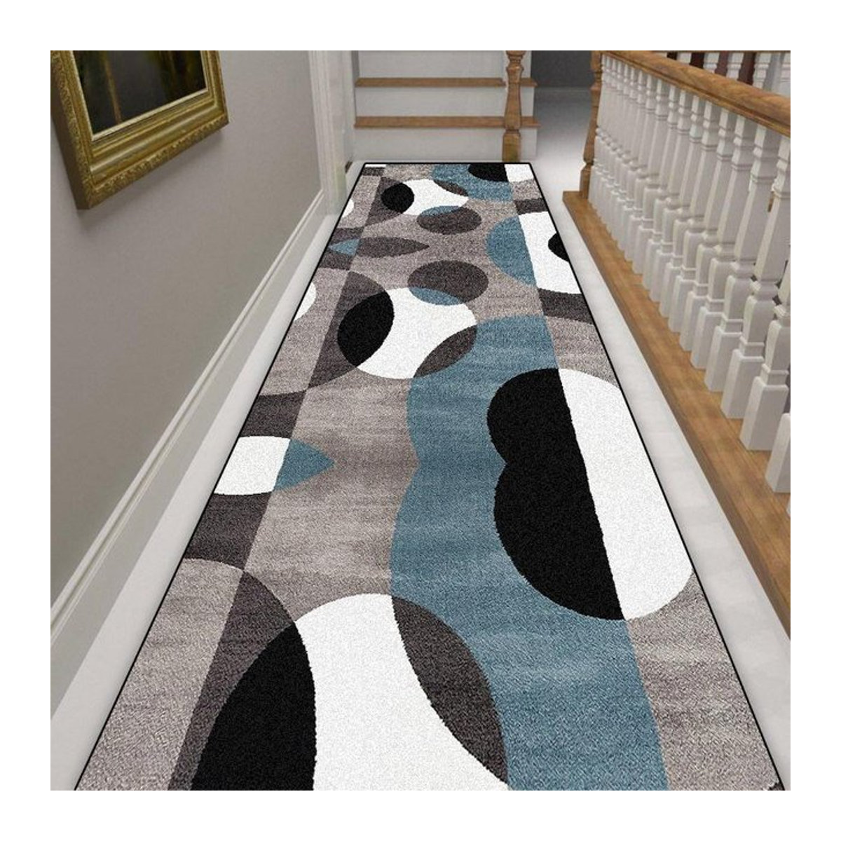 Karpetti Flur Teppich mit europäischem geometrischem Design, rutschfester Läufer für Flur und Eingangsbereich, B/T: 80 x 200 cm - Bild 1