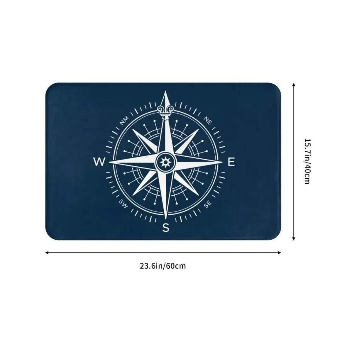 Karpetti Fußmatte mit nautischem Kompass Anker und Ruder Design in Blau, B/B/H: 60 x 40 cm - Bild 2