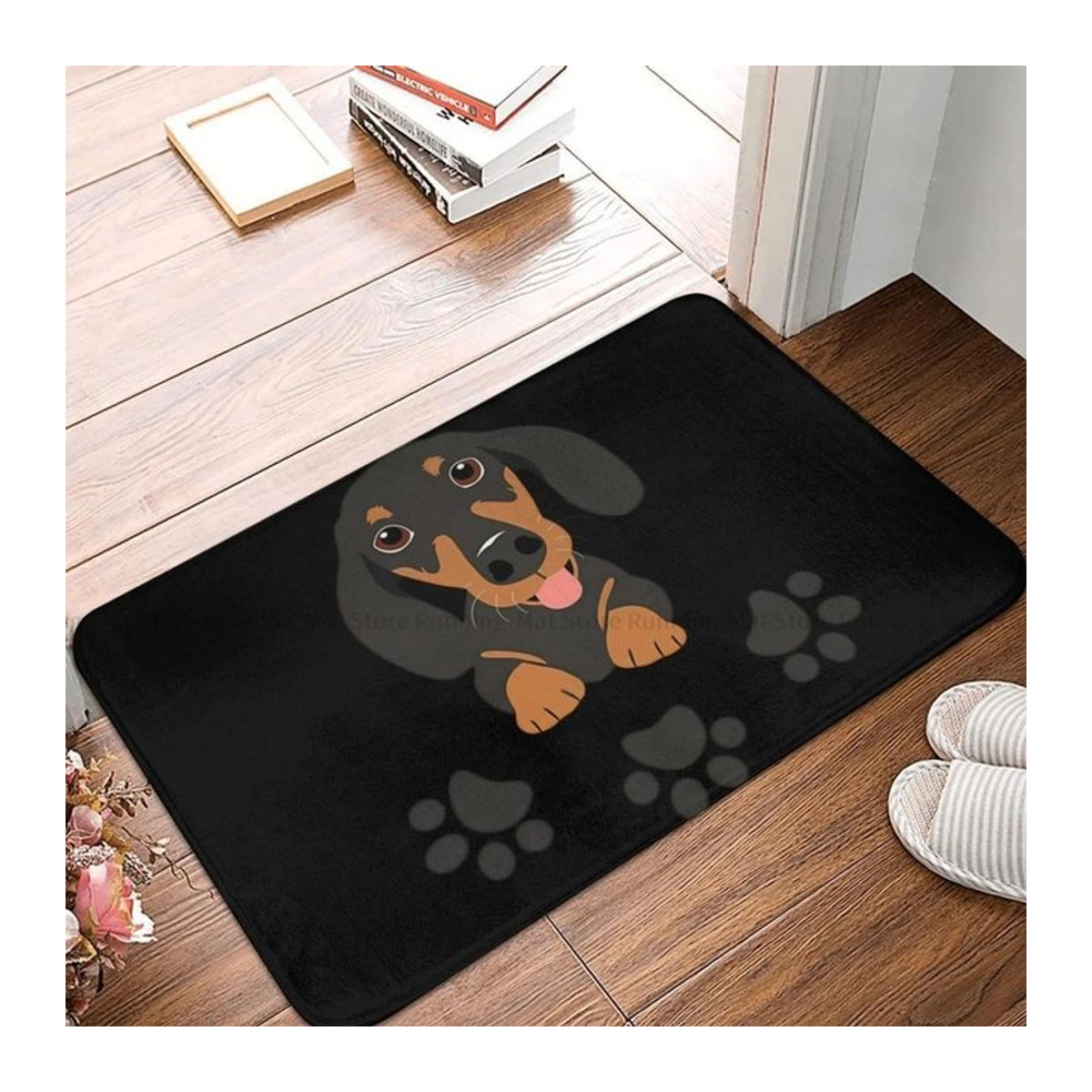 Karpetti Fußmatte mit niedlichem Hunde-Cartoon-Druck, rutschfest und leicht zu reinigen, B/T: 50 x 30 cm - Bild 1