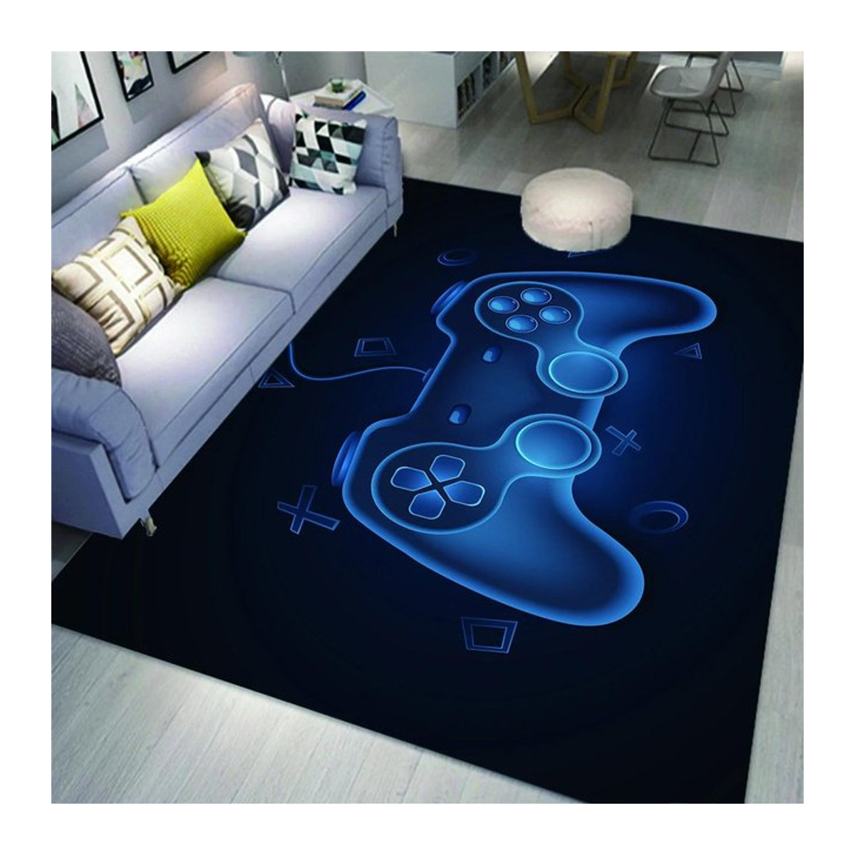 Karpetti Gaming Bereichsteppich mit Controller Gamepad Motiv in Blau, B x T: 100 x 120 cm - Bild 1