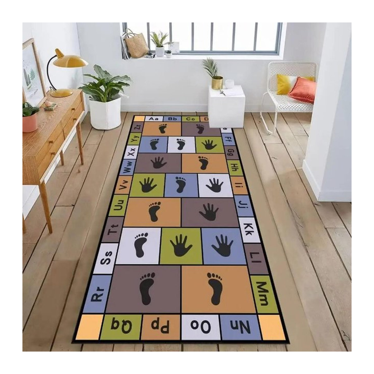 Karpetti Hüpfzahlen Teppich Rutschfeste Bodenmatte für Kinder in Multicolor, B x L: 100 x 120 cm - Bild 1