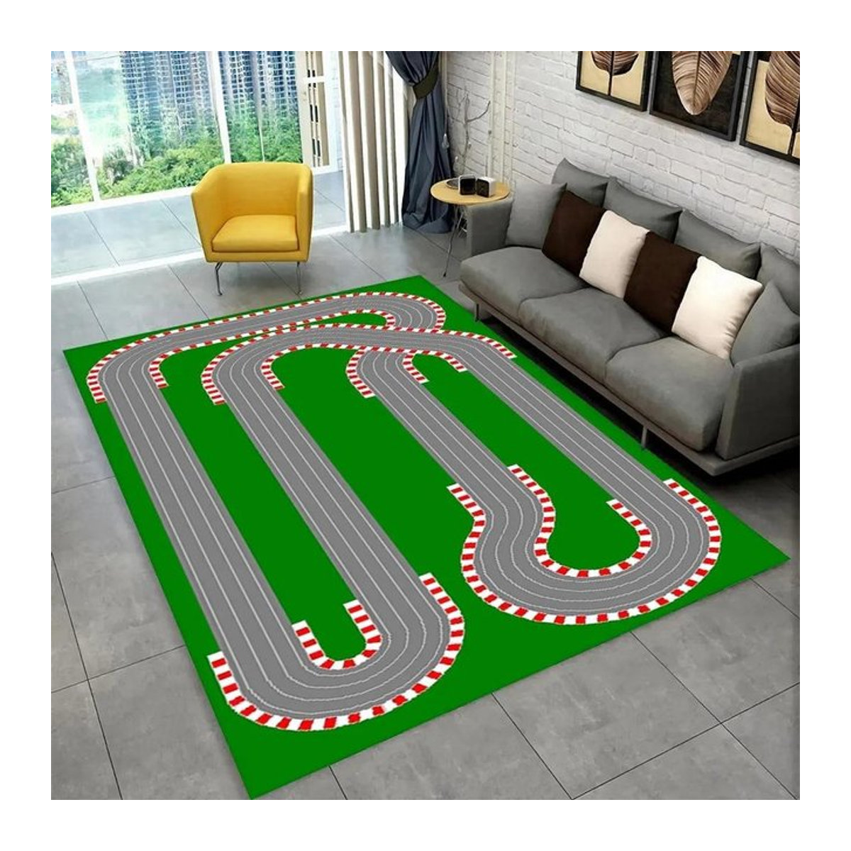 Karpetti Interaktive Kinder-Spielmatte mit Stadtstraßen-Verkehrsthema, rutschfester Teppich für das Spielzimmer, B/B: 40 x 60 cm, Multicolor - Bild 1