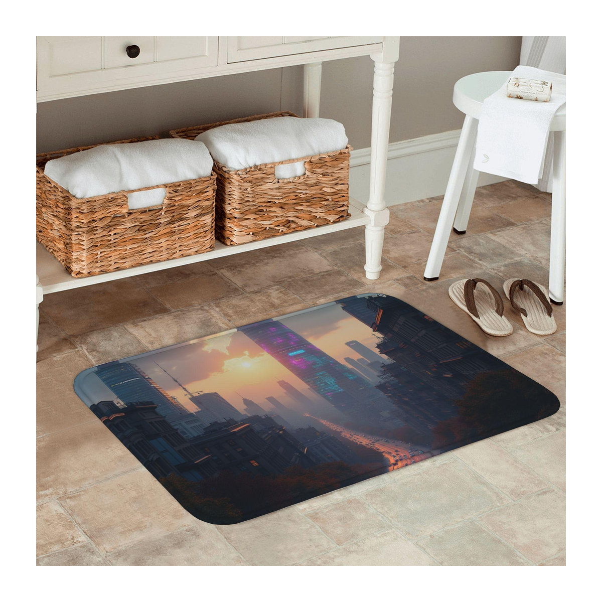 Karpetti Küchenteppich Metropolis Muster Rutschfeste Badematte B: 40 cm, T: 60 cm - Bild 1
