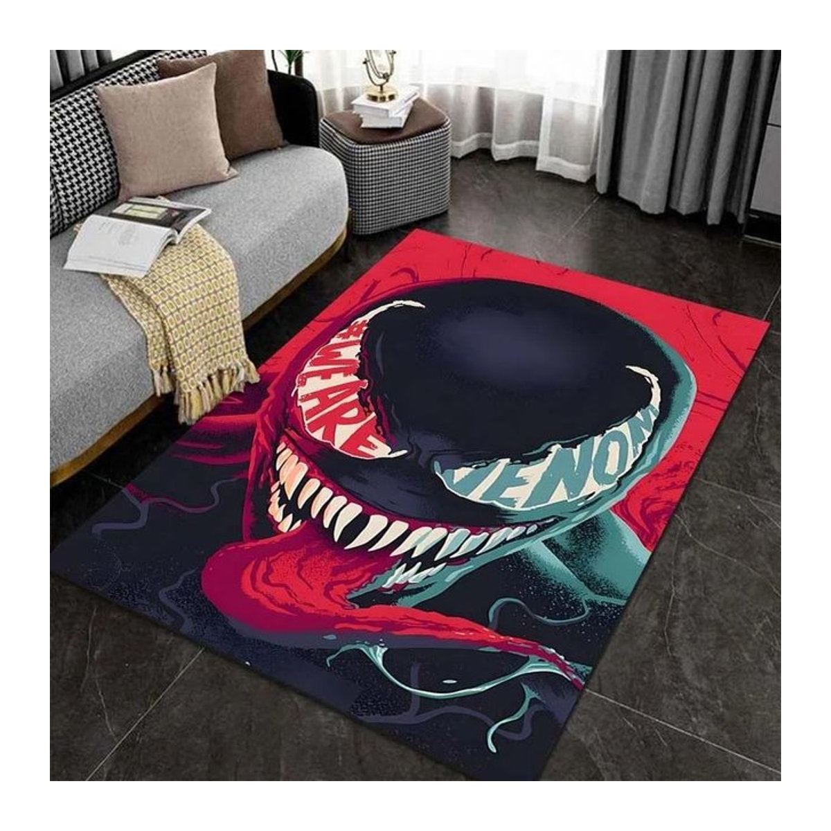 Karpetti Marvel Venom Print Teppich rutschfest für Wohnzimmer und Schlafzimmer B/T: 120 x 160 cm - Bild 1