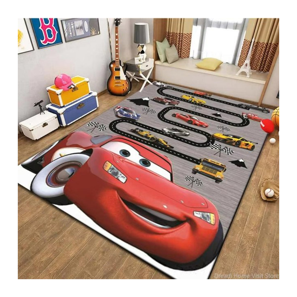 Karpetti McQueen Rennstrecken Teppich für Wohnzimmer und Schlafzimmer B/B: 50 x 80 cm - Bild 1