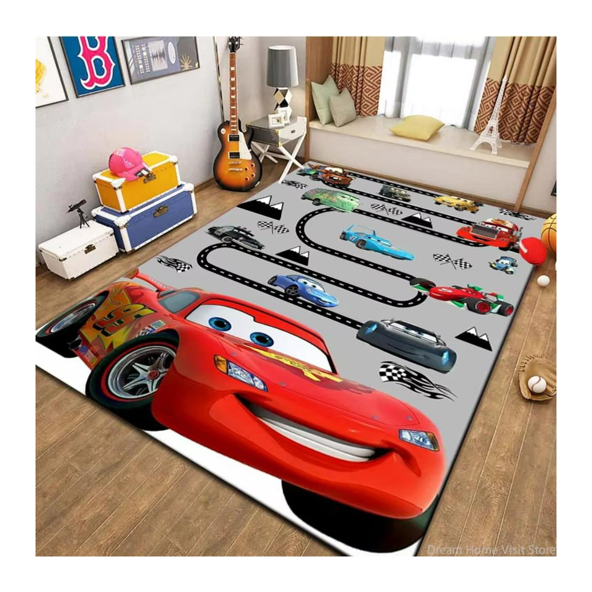Karpetti McQueen Rennstrecken Teppich Weiche Bereichsmatte für Wohnzimmer und Schlafzimmer B/B: 40 x 60 cm - Bild 1