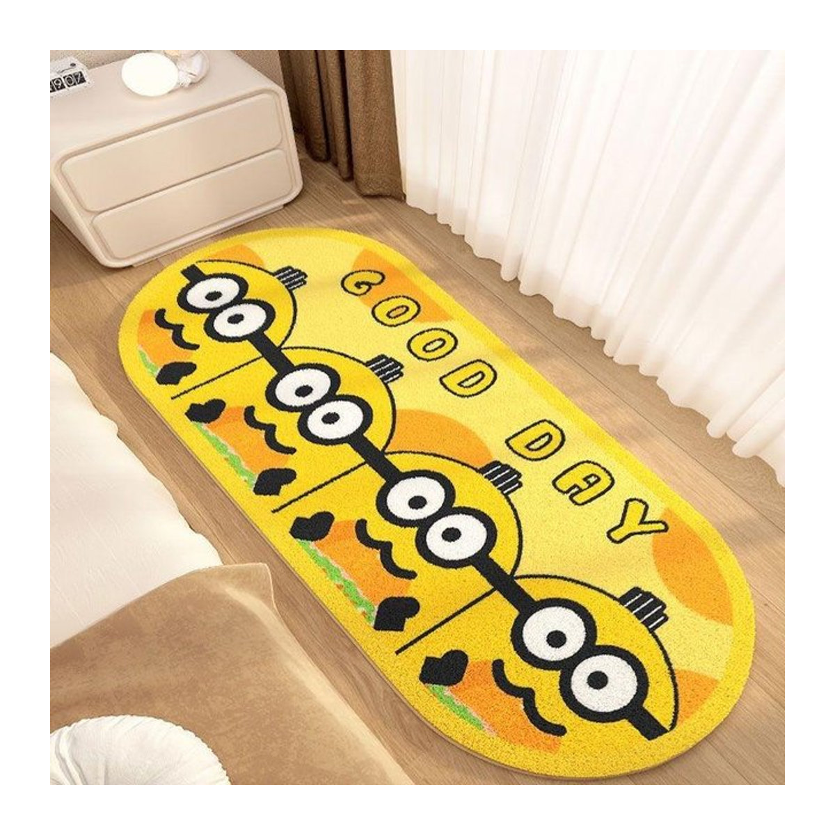 Karpetti Minions Teppich im Cartoon-Stil, gelb, dicker Plüschteppich für Wohnzimmer und Schlafzimmer, B/T: 60 x 140 cm - Bild 1
