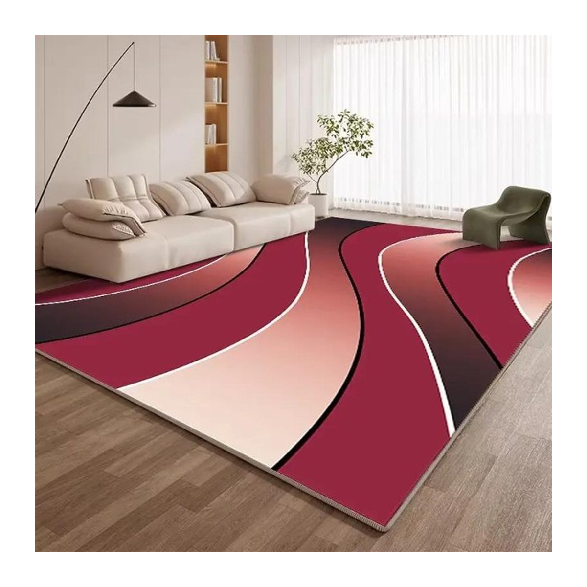 Karpetti Moderner Geometrischer Teppich aus Weichem Samt, Rutschfest, B/T: 140 x 200 cm - Bild 1