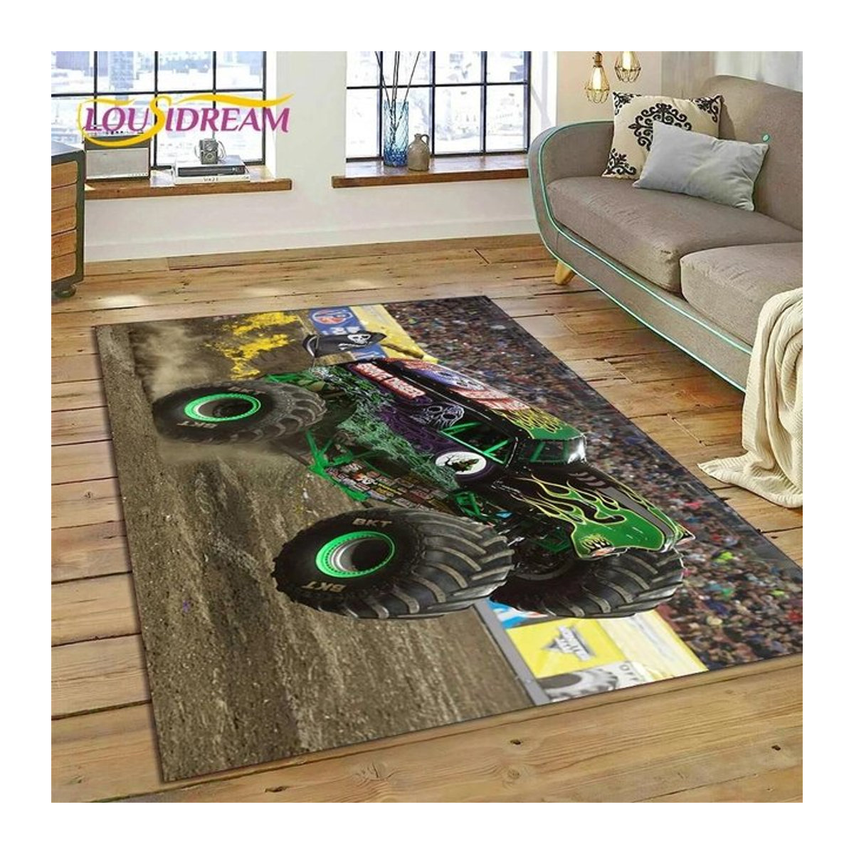 Karpetti Monster Jam Cartoon Druckteppich für Kinderzimmer und Wohnzimmer B/B: 80 x 120 cm - Bild 1