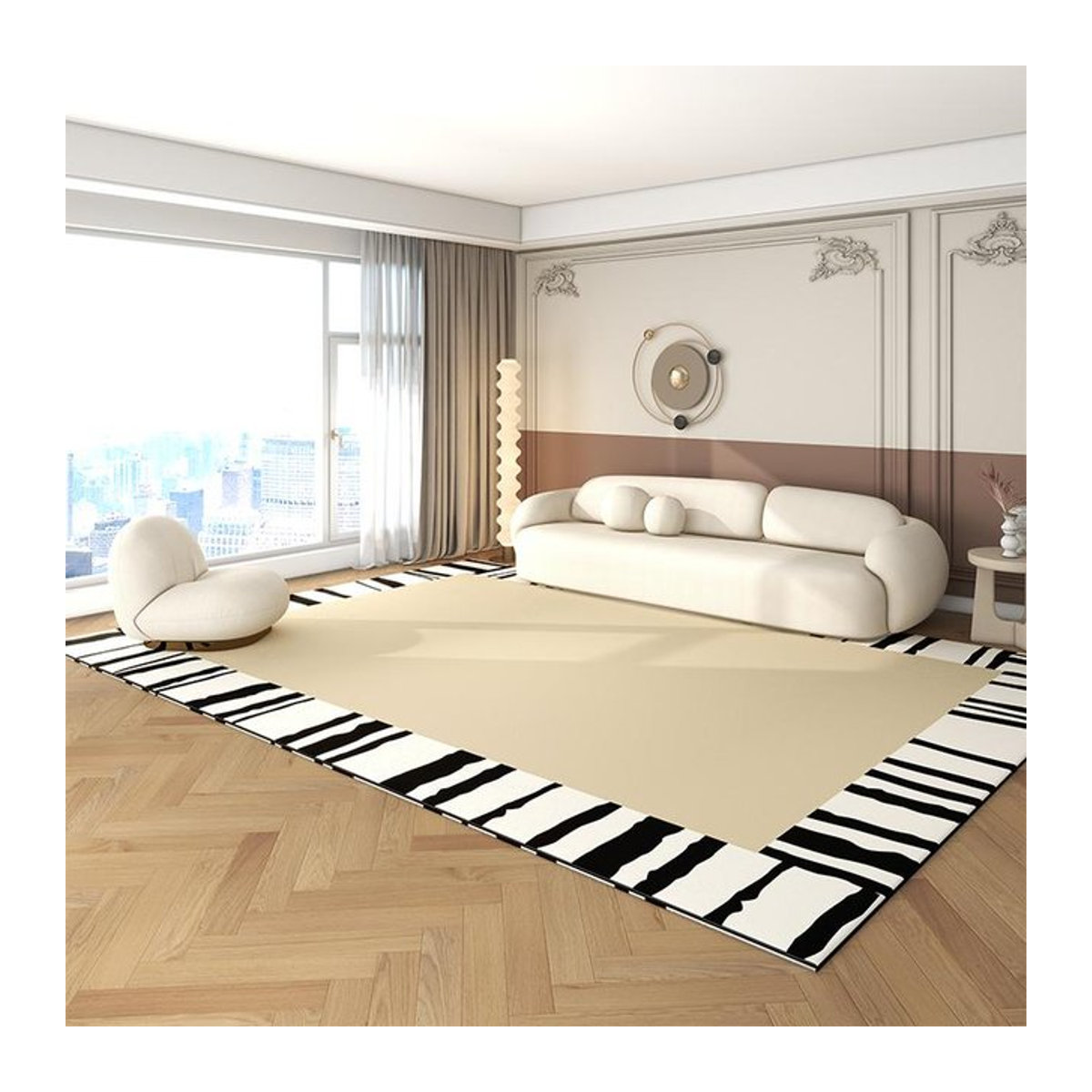 Karpetti Nordischer Minimalistischer Teppich aus PVC, Waschfrei und Wasserdicht, Rutschfest, B/T: 50 x 120 cm - Bild 1