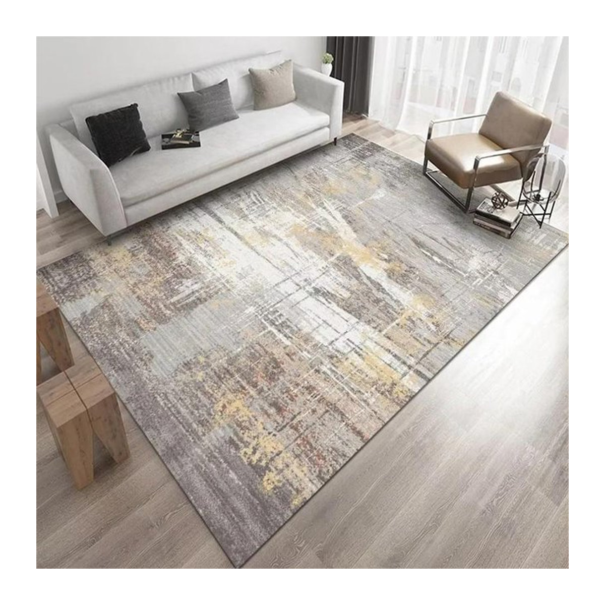 Karpetti Nordischer Moderner Teppich Wilton Abstrakt für Wohnzimmer und Schlafzimmer B/B: 60 x 90 cm - Bild 1