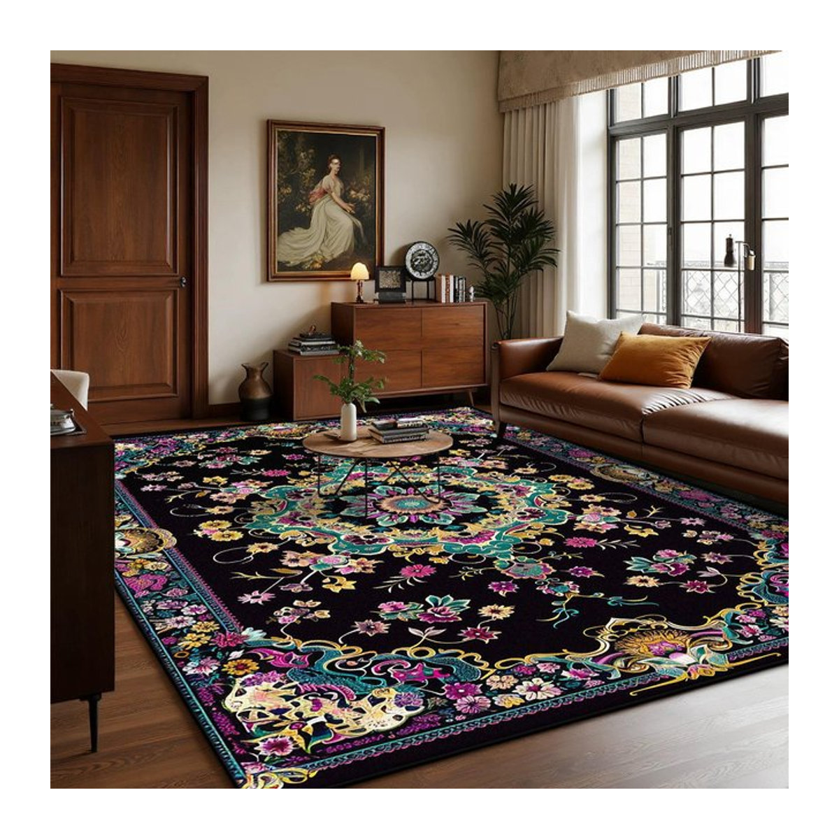 Karpetti Persischer Luxusteppich in Böhmischer Dekoration, Rutschfeste Bodenmatte für Wohnzimmer und Schlafzimmer, B/T: 160 x 230 cm - Bild 1