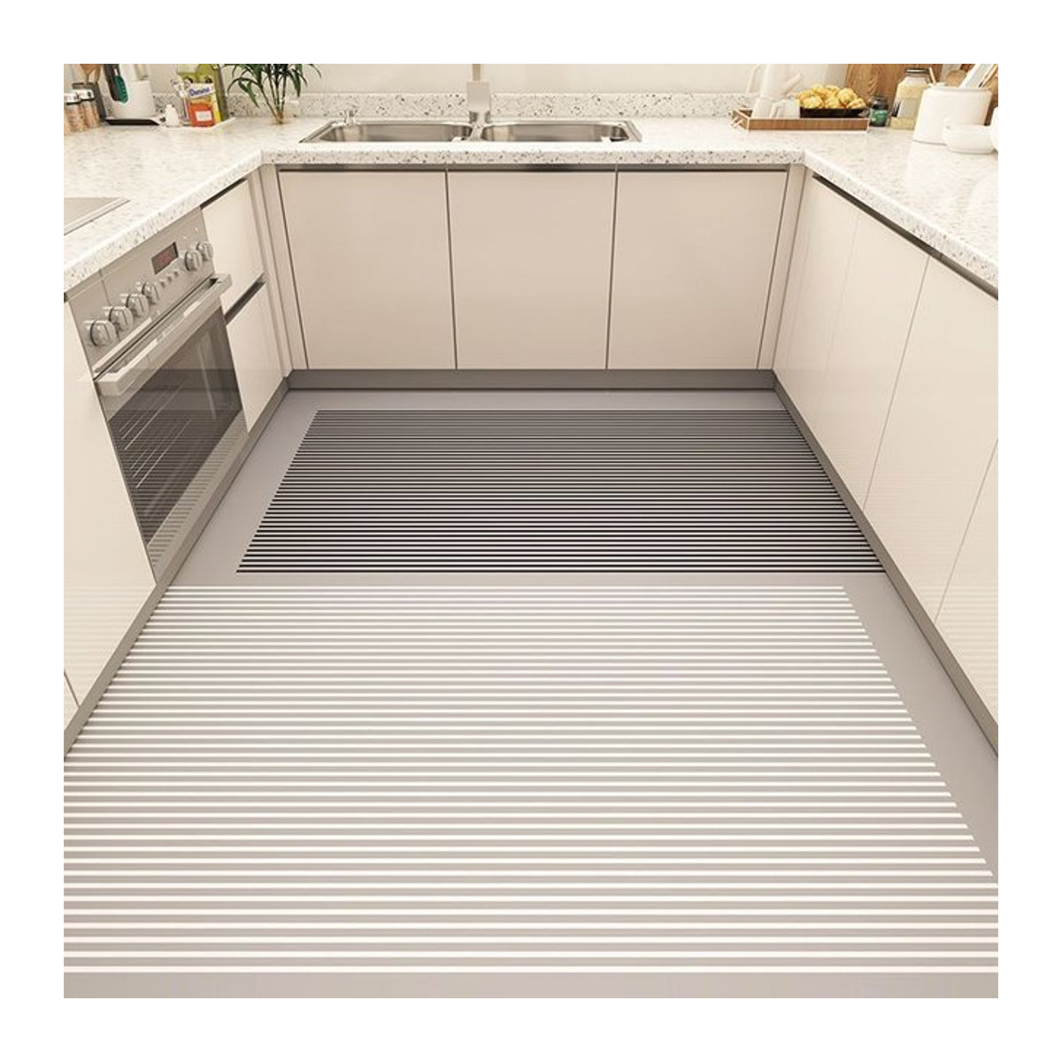 Karpetti PVC Teppich mit geometrischem Design, wasserdicht und rutschfest, B/T: 180 x 55 cm - Bild 1