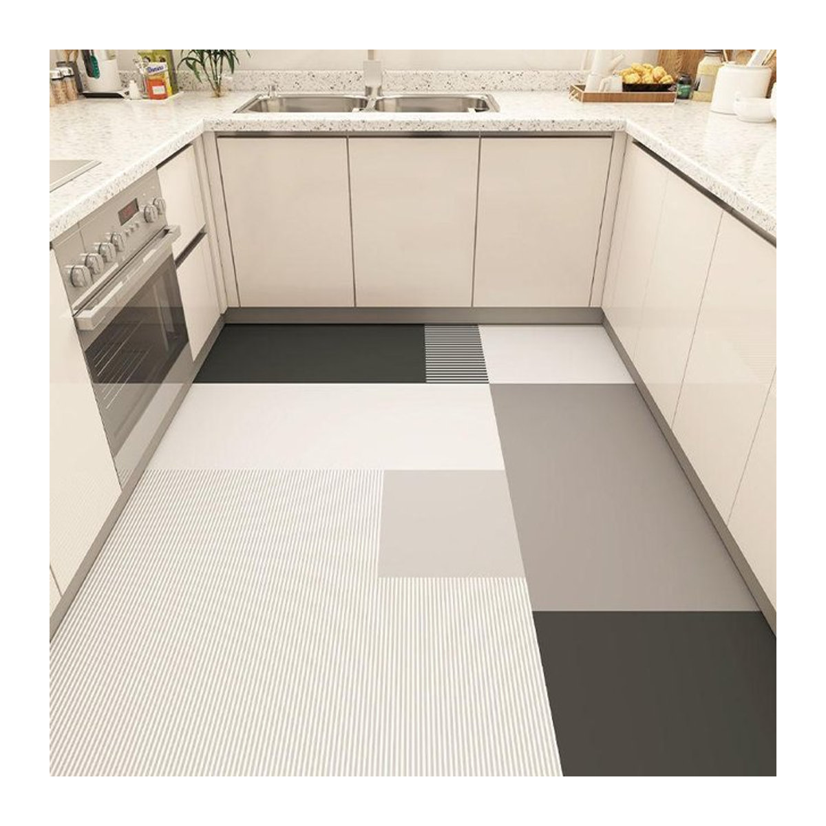 Karpetti PVC Teppich Waschfrei und Wasserdicht, Rutschfest und Ölbeständig, B/B: 120 x 160 cm - Bild 1