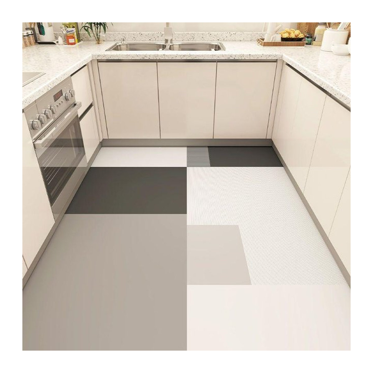 Karpetti Rechteckiger Teppich mit geometrischem Design, wasserdicht und rutschfest, B/T: 50 x 160 cm - Bild 1