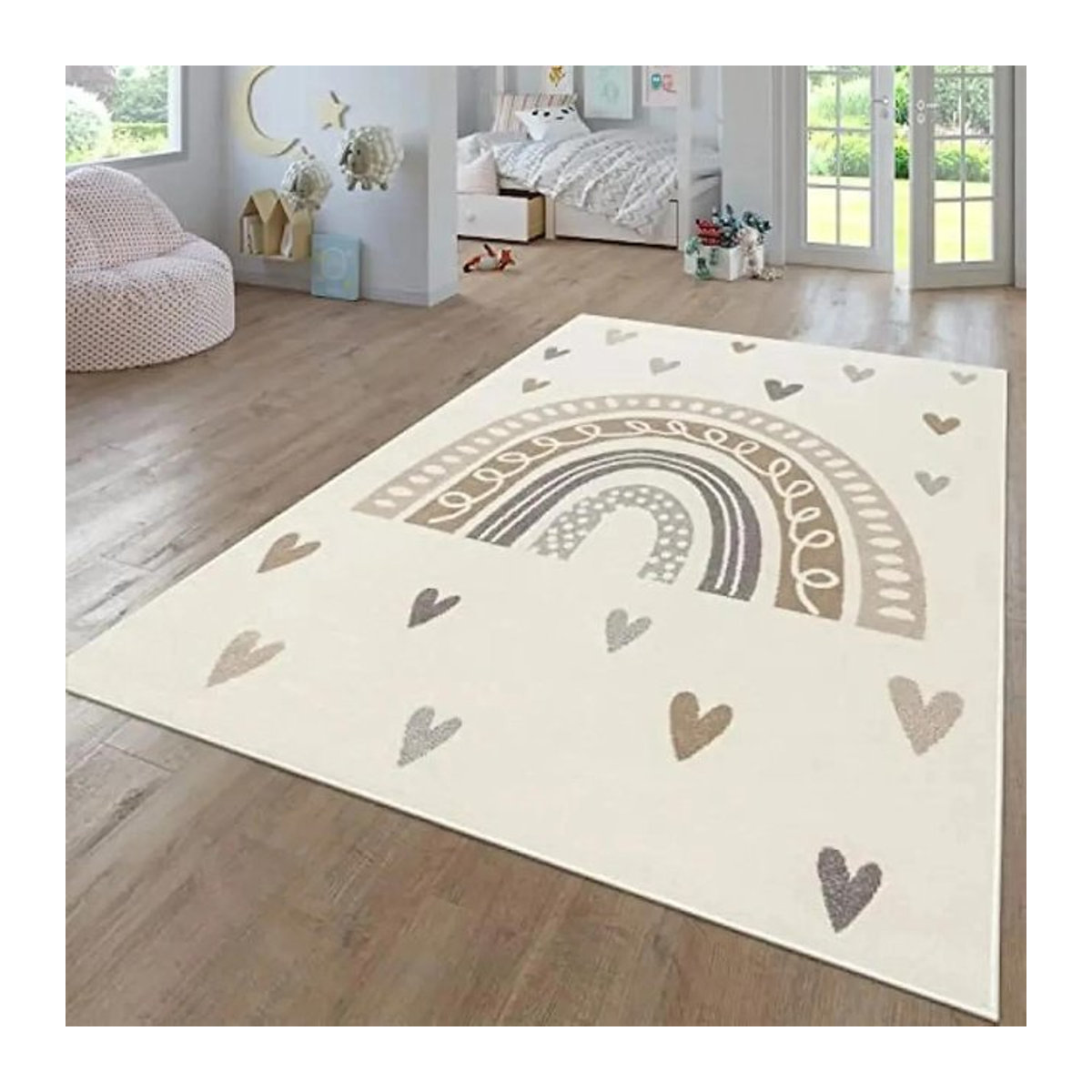 Karpetti Regenbogen Teppich für Wohnzimmer und Kinderzimmer B/T: 160 x 100 cm - Bild 1
