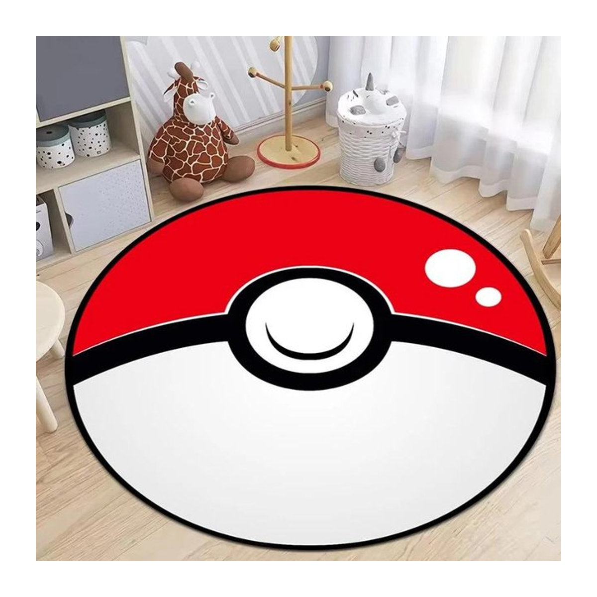 Karpetti Runder Teppich mit Pokeball Muster für Wohnzimmer und Kinderzimmer, Durchmesser: 60 cm - Bild 1