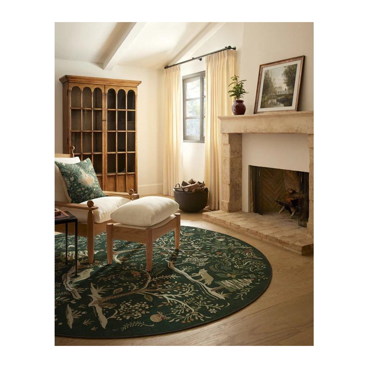 Karpetti Rundteppich Anonna in Dunklem Holz Design, Vintage Kreis-Teppich für Wohnzimmer, Küche und Kinderzimmer, Rutschfest, Durchmesser: 120 cm - Bild 1
