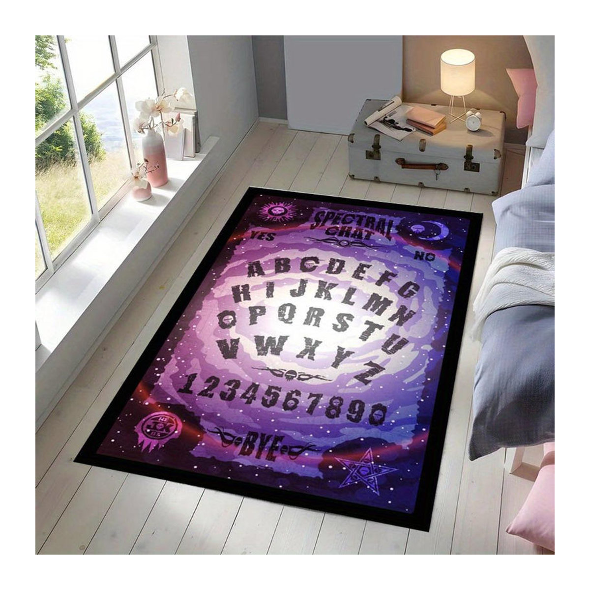 Karpetti Rutschfester Teppich mit Ouija Chat Board Muster in Multicolor, B/T: 50 x 80 cm - Bild 3