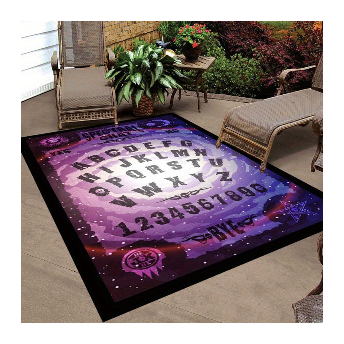 Karpetti Rutschfester Teppich mit Ouija Chat Board Muster in Multicolor, B/T: 50 x 80 cm - Bild 5