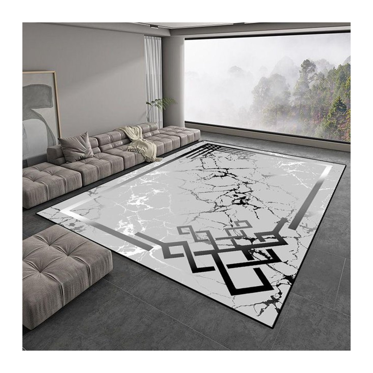 Karpetti Teppich Grau Schlicht und Weich für Wohnzimmer und Schlafzimmer B/B: 60 x 90 cm - Bild 1