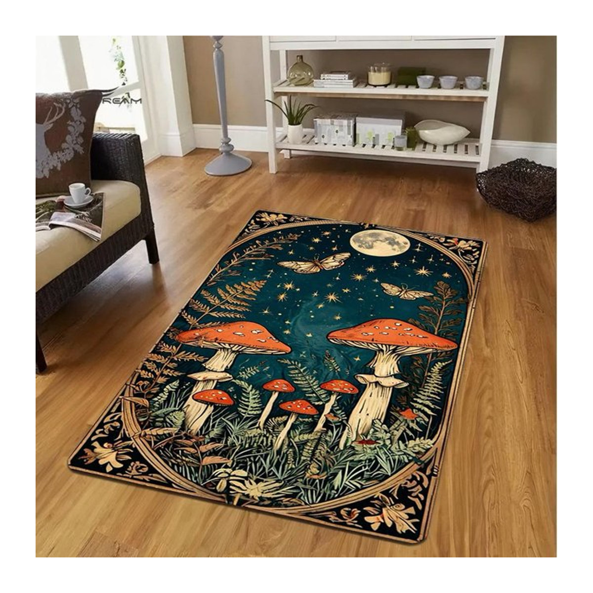 Karpetti Teppich Hexenwald Roter Pilz Magische Welt B/B: 120 x 160 cm - Bild 1