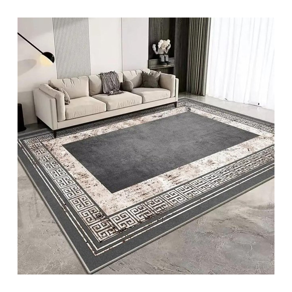 Karpetti Teppich in Marmoroptik, weich und flauschig, rutschfest und waschbar, B/T: 90 x 60 cm - Bild 1