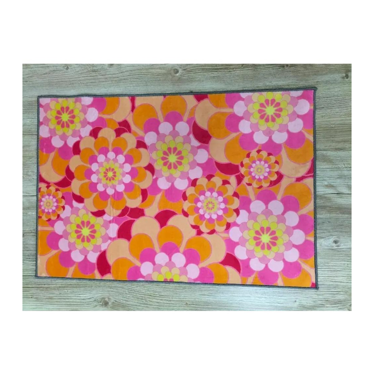 Karpetti Teppich mit Retro-Blumenmuster in Pink und Orange, B/T: 120 x 160 cm - Bild 2