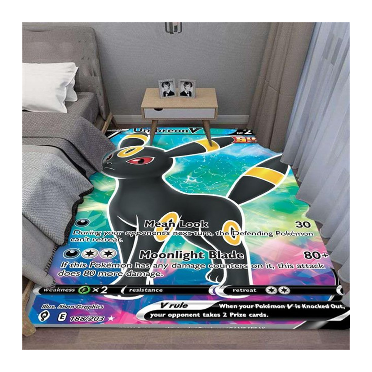 Karpetti Teppich Pokémon Nachtara Karte für Schlafzimmer und Wohnzimmer B/B: 50 x 80 cm - Bild 1